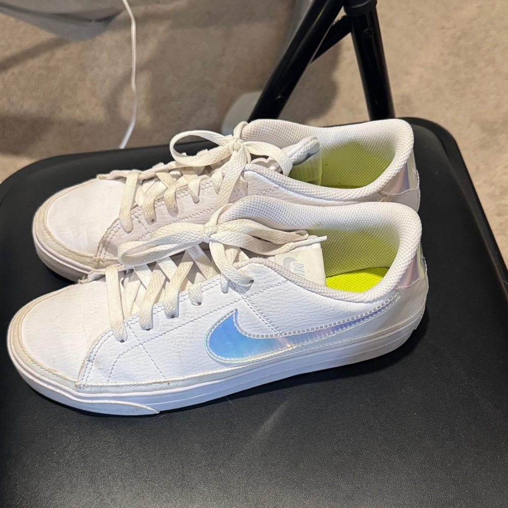 Nike White Shoes with Iridescent Logo - Picture 3 of 6